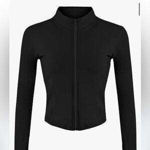 AMAZON FASHION Black Slimfit Yoga Jacket